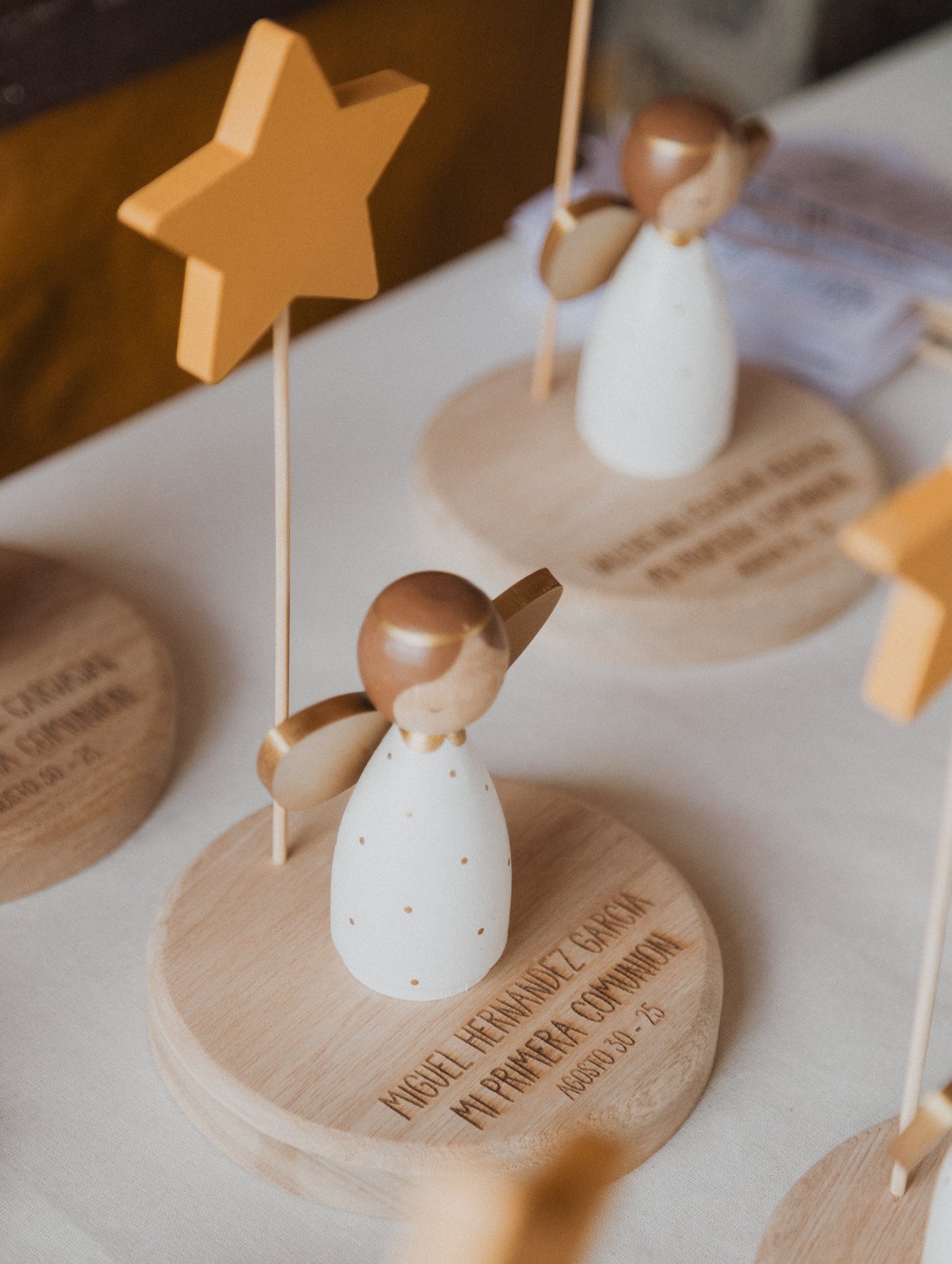 First communion angel, personalized wooden angel