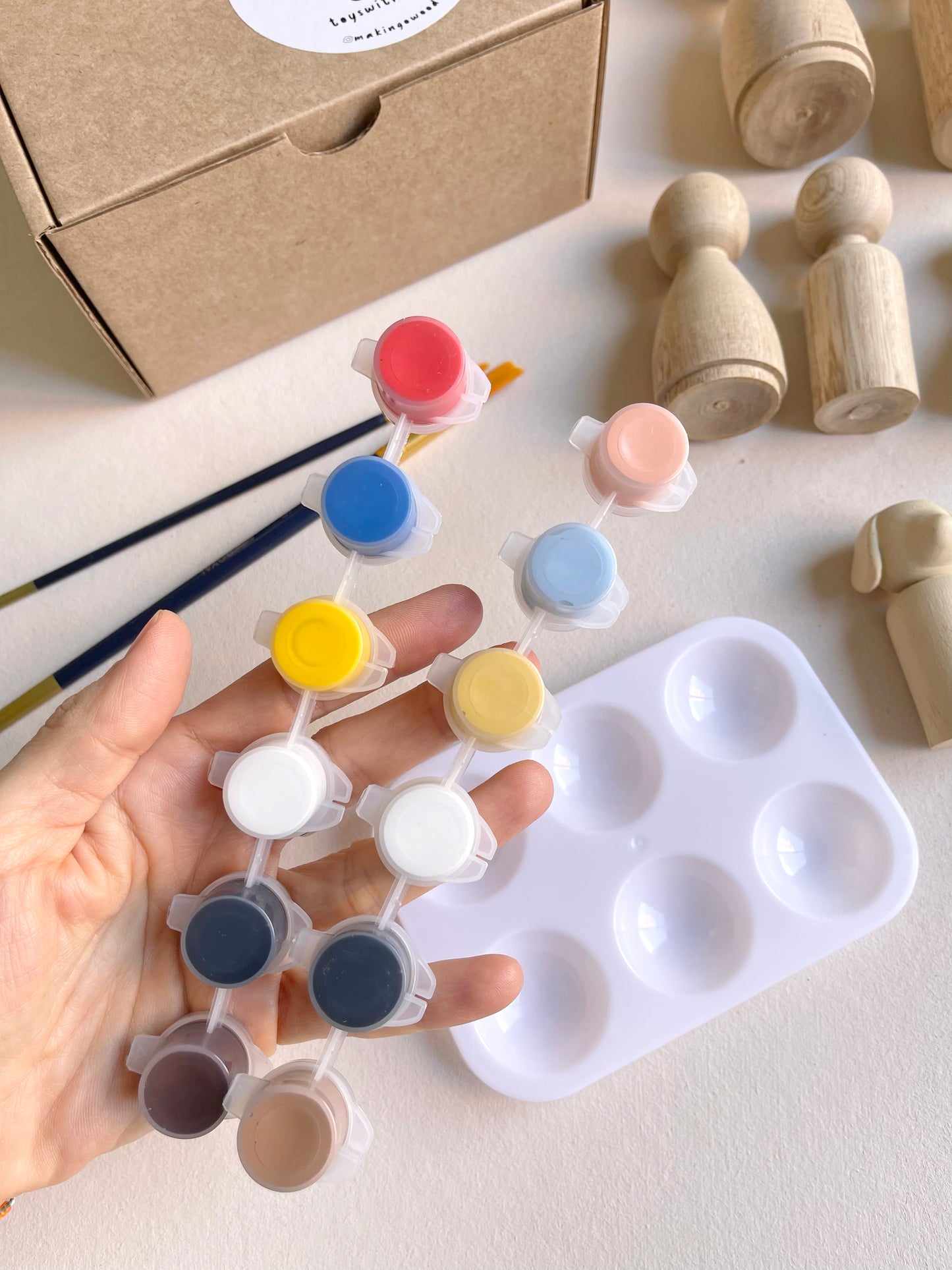 DIY Wooden Peg Doll Craft Kit for Children