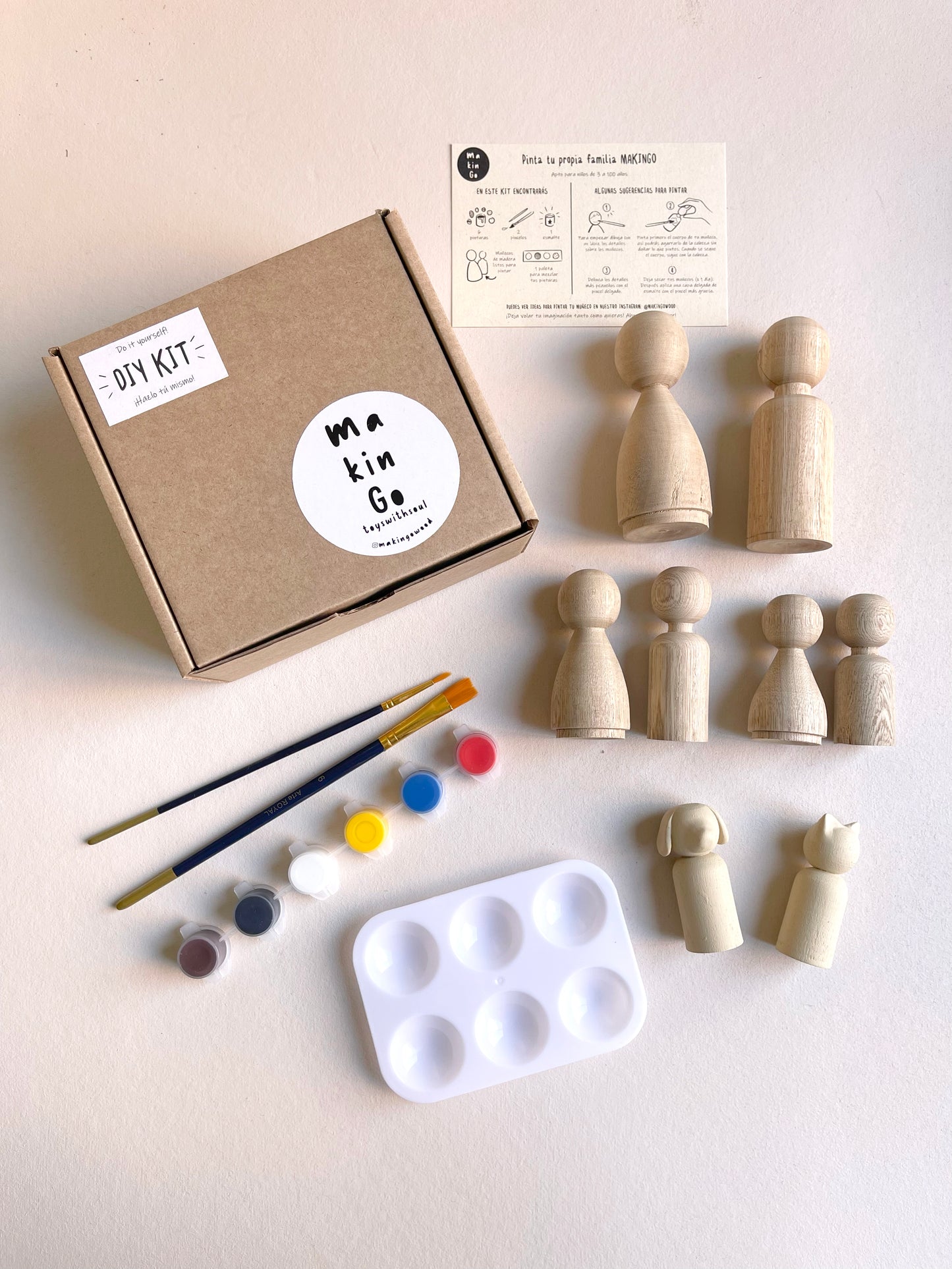 DIY Wooden Peg Doll Craft Kit for Children