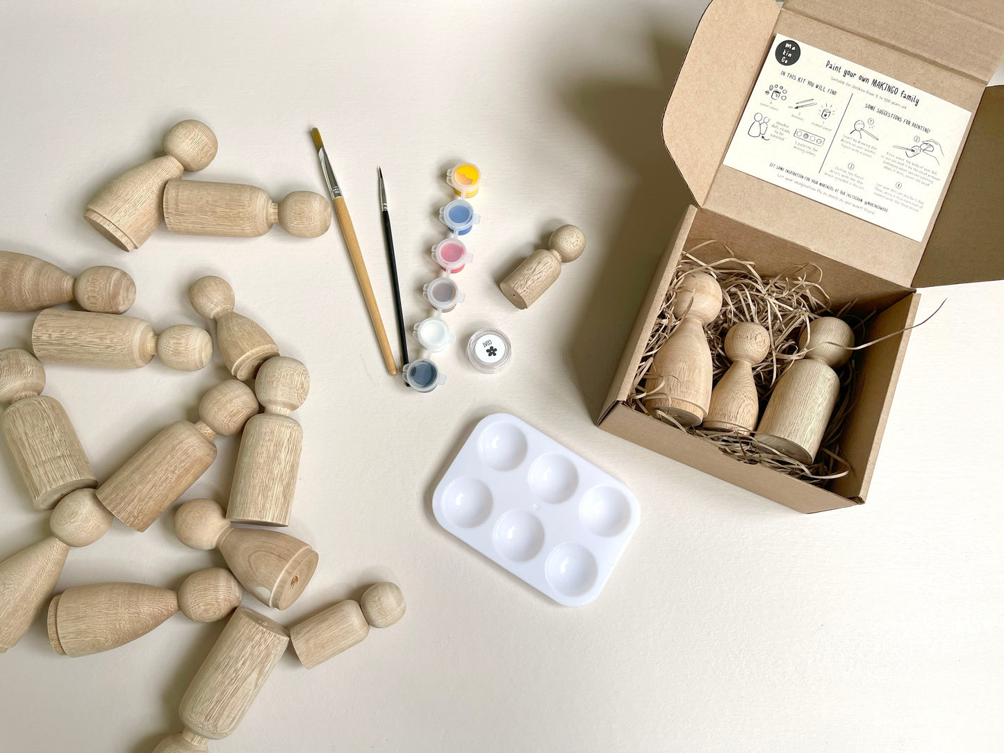 DIY Wooden Peg Doll Craft Kit for Children