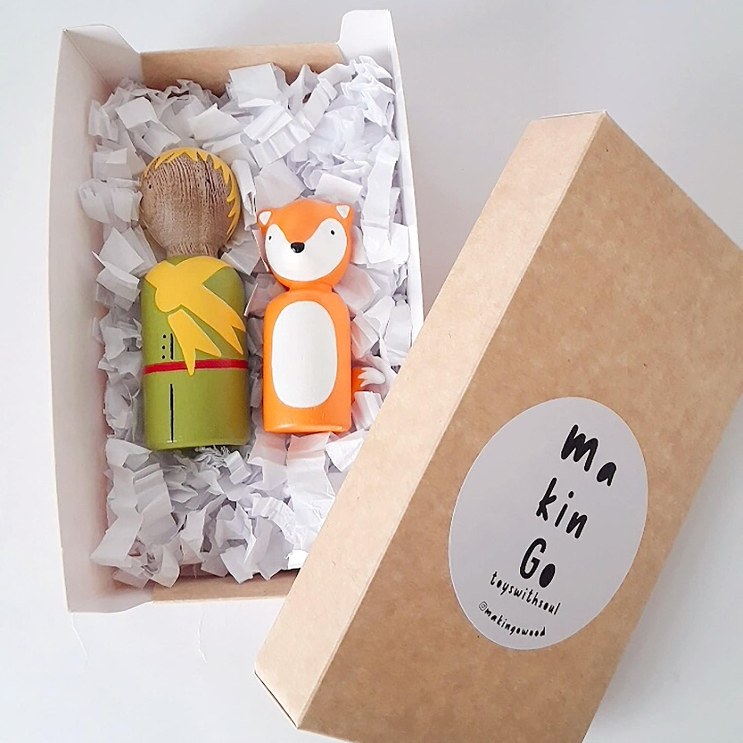 Little Prince wooden peg doll set, Montessori toys