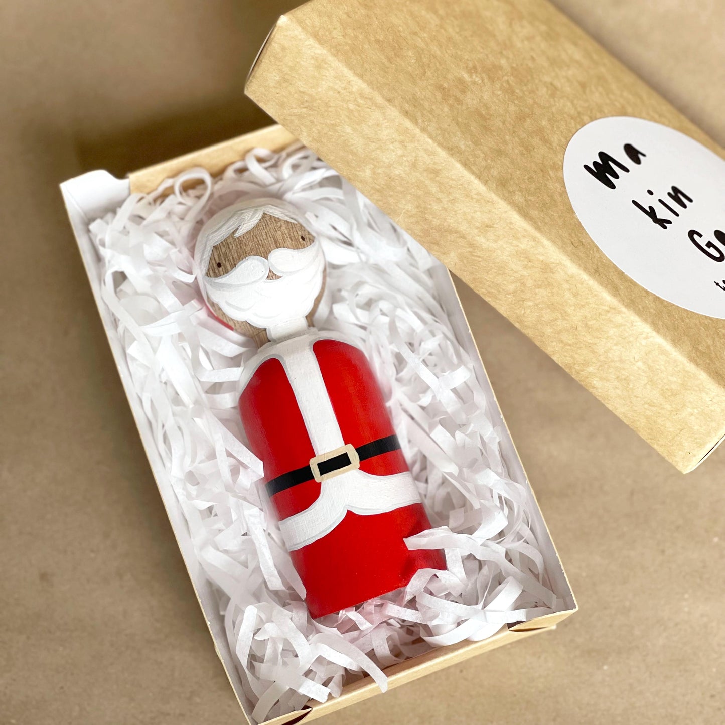 Santa and elf Peg People, Christmas Decorations