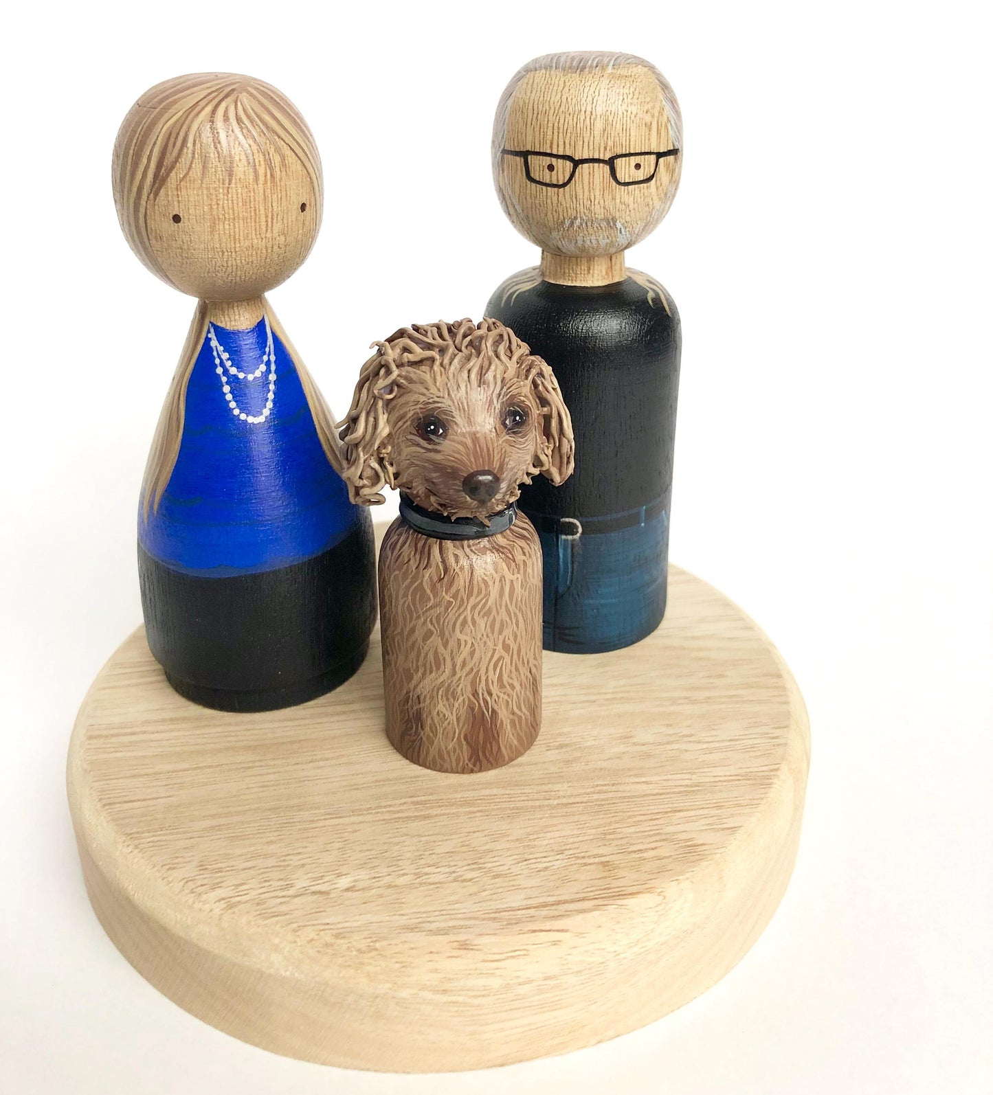 Customized doll family, personalized family wooden dolls and pets