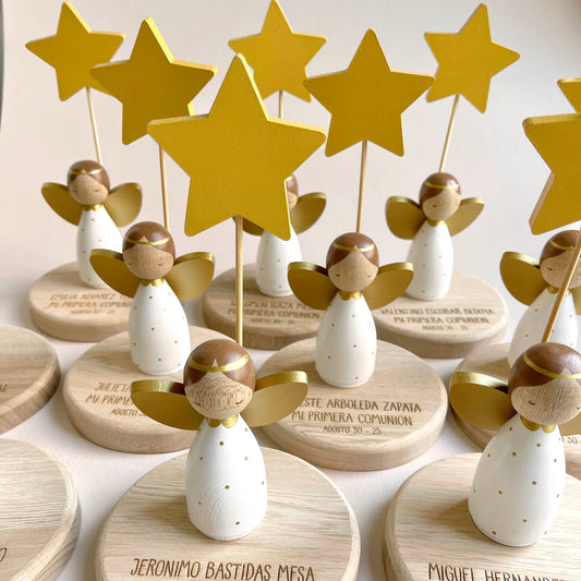 First communion angel, personalized wooden angel
