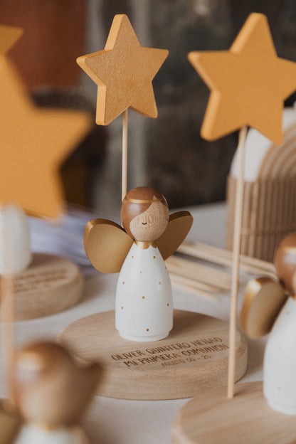 First communion angel, personalized wooden angel