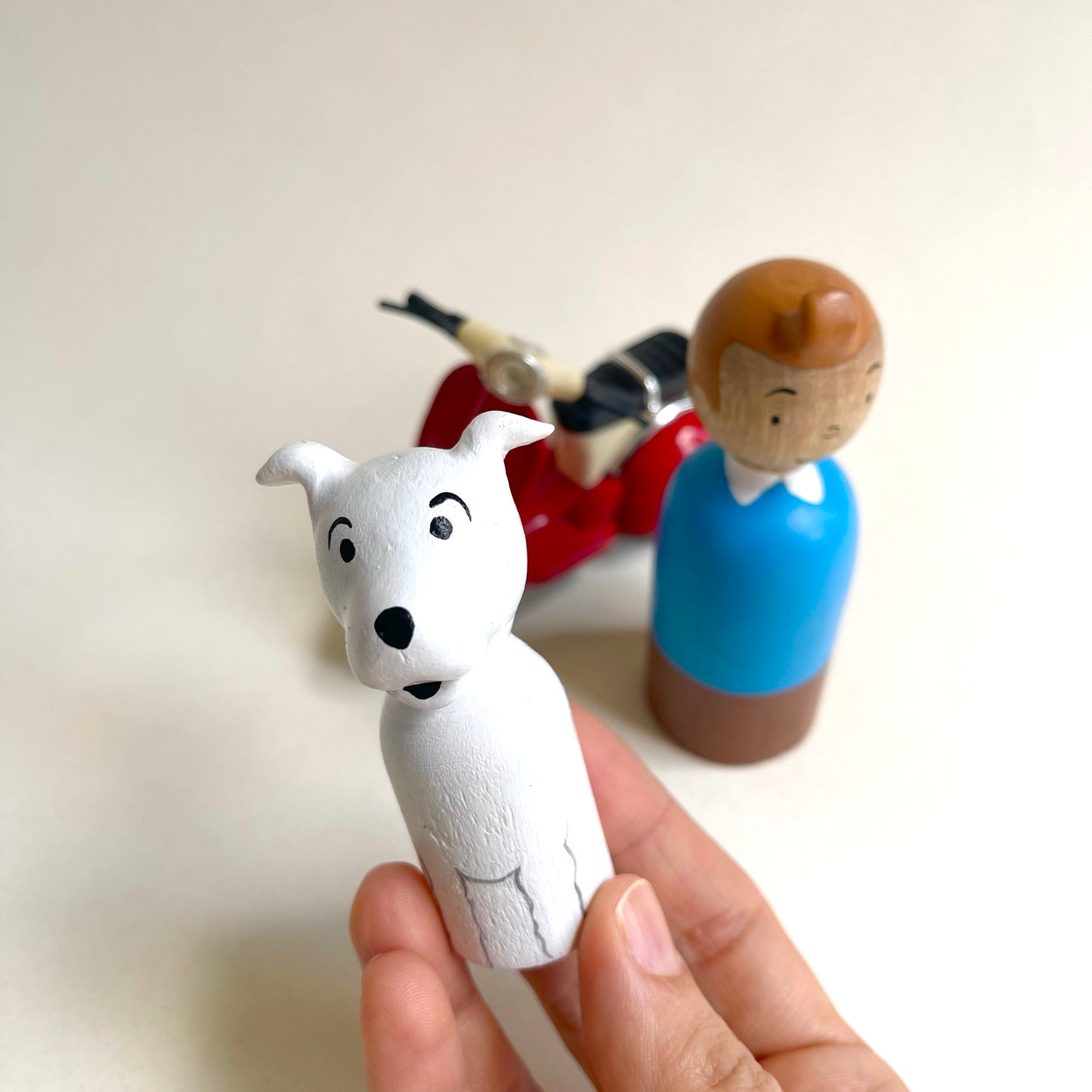 The Adventures of Tin Tin & Milu – Handmade Wooden Characters
