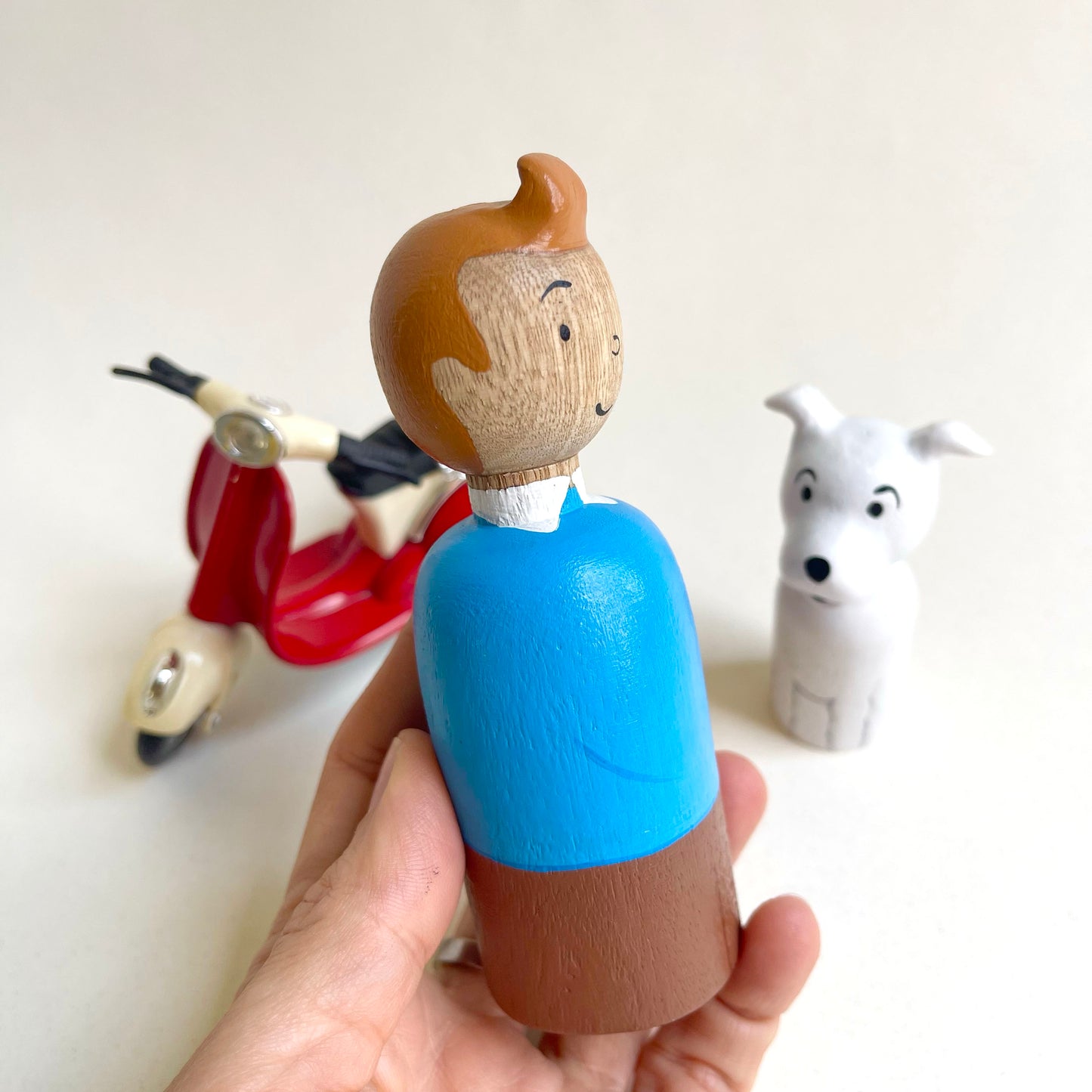 The Adventures of Tin Tin & Milu – Handmade Wooden Characters