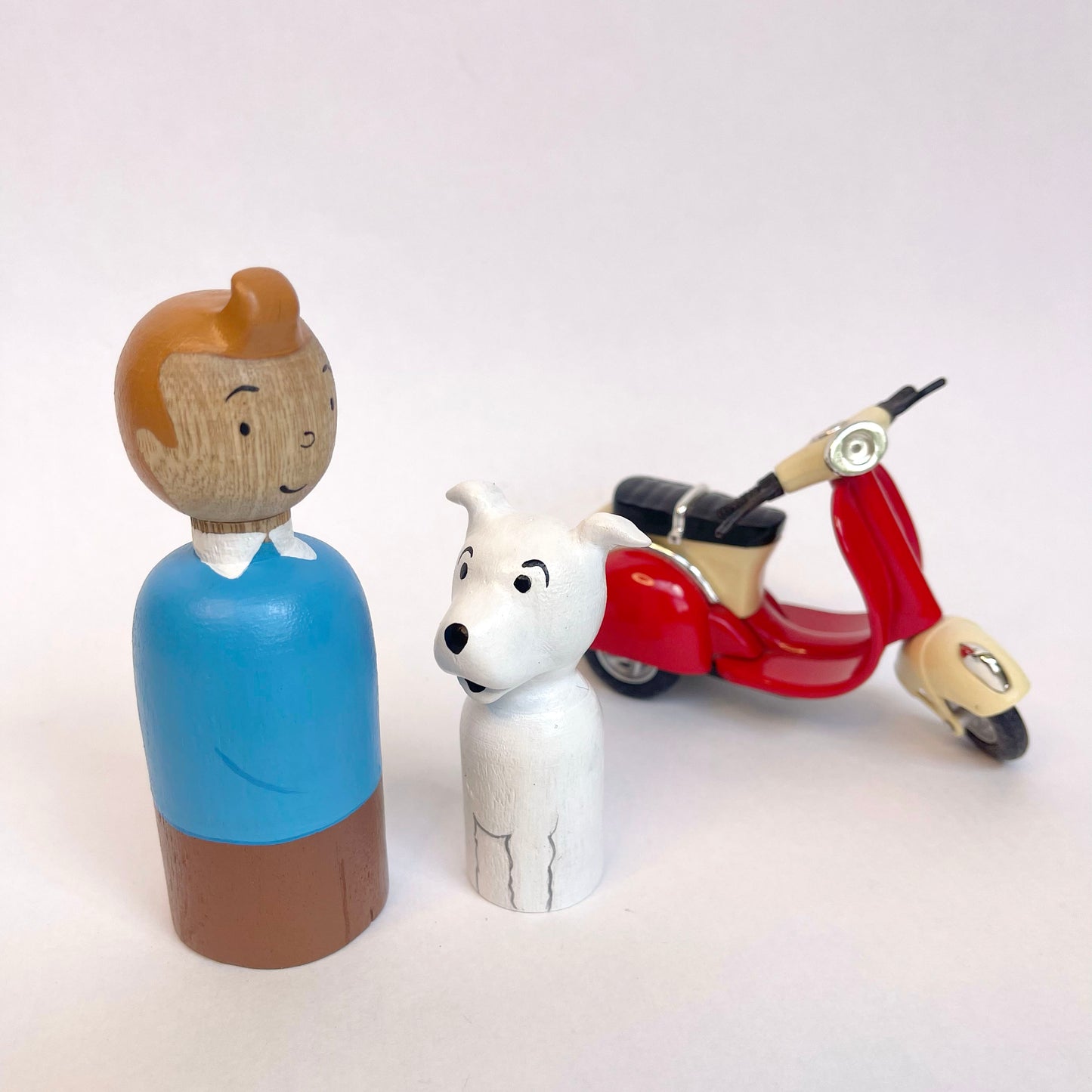 The Adventures of Tin Tin & Milu – Handmade Wooden Characters