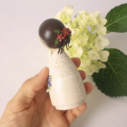 Personalized Wedding Peg Dolls - Bride & Groom Cake Topper