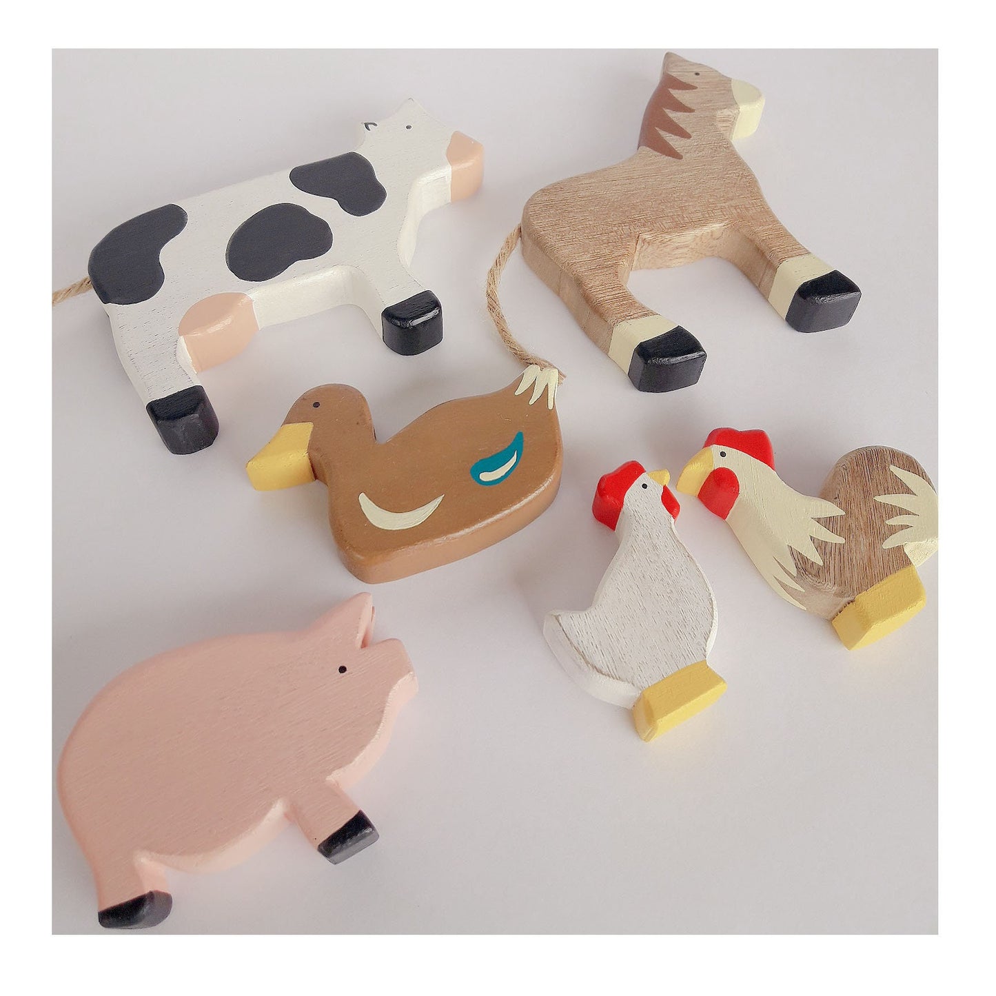Wooden farm animals play Set
