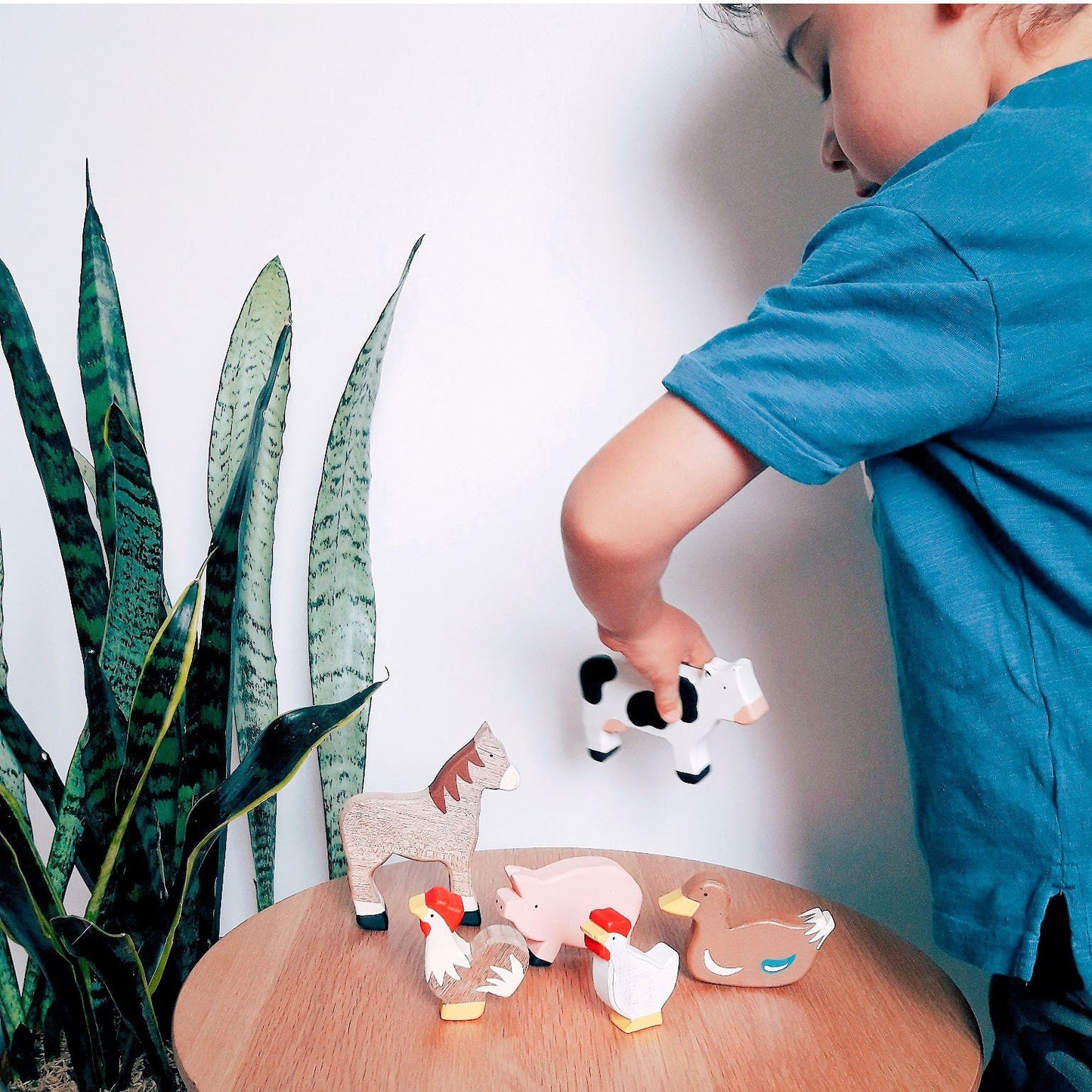 Wooden farm animals play Set