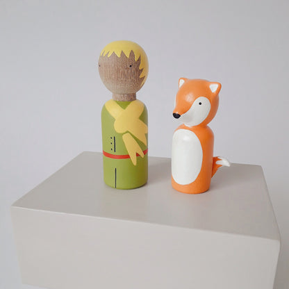 Little Prince wooden peg doll set, Montessori toys