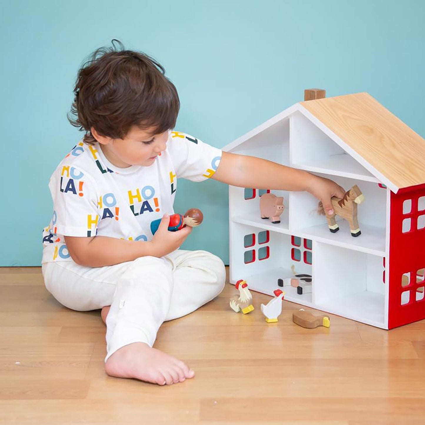 Wooden farm animals play Set
