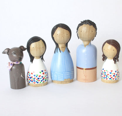 Family of 3 – Custom Wooden Dolls -  3D details