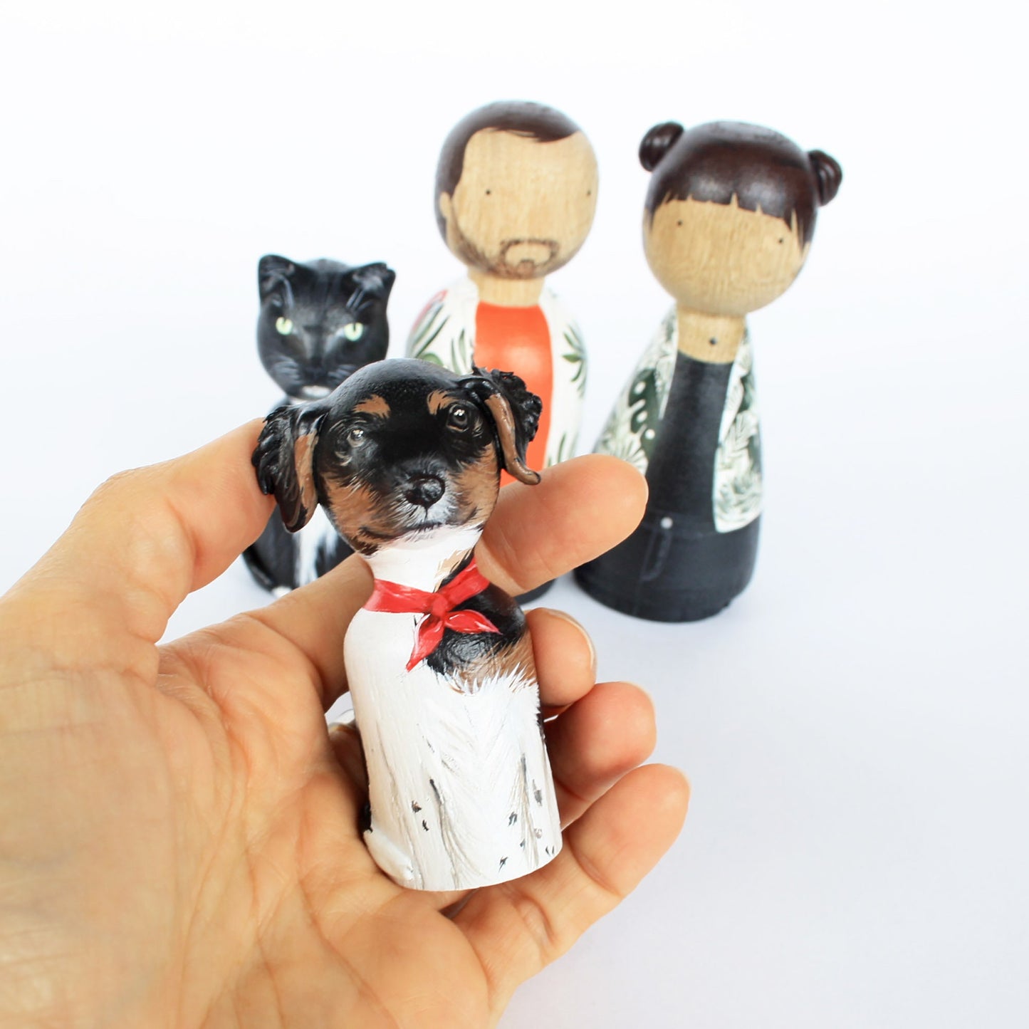 Personalized Wedding Peg Dolls - Bride & Groom Cake Topper
