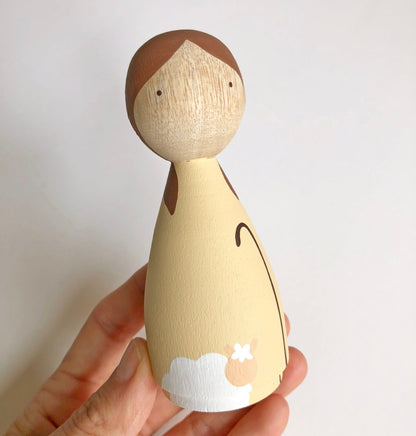 Shepherdess Wooden Doll