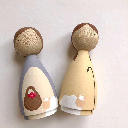 Shepherdess Wooden Doll