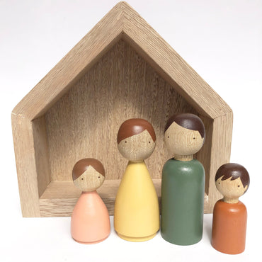 Dollhouse Family Set, nursery decor, natural kids toy