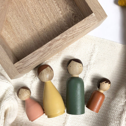 Dollhouse Family Set, nursery decor, natural kids toy