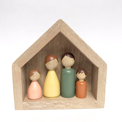 Dollhouse Family Set, nursery decor, natural kids toy