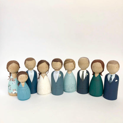 Family of 3 – Custom Wooden Dolls -  3D details