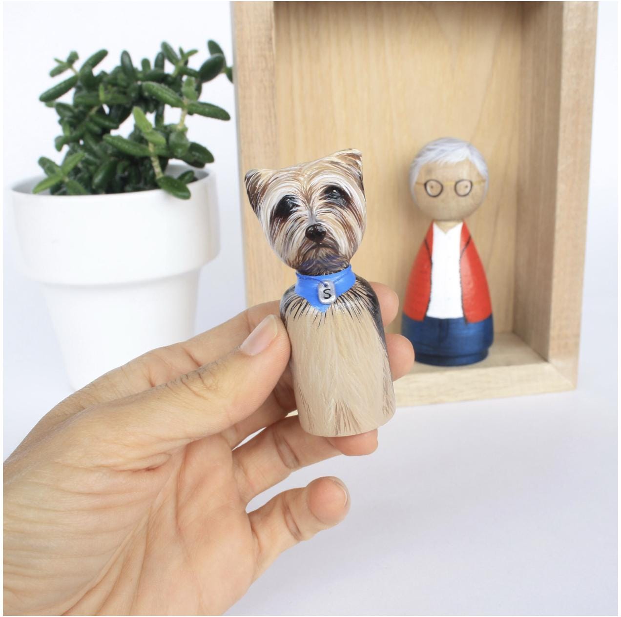 Custom Dog Wooden Peg Doll