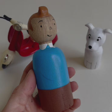 The Adventures of Tin Tin & Milu – Handmade Wooden Characters